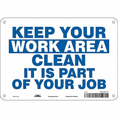 CONDOR 468W78 Safety Sign 7 in x 10 in Aluminum
