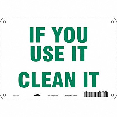 CONDOR 468W99 Safety Sign 7 in x 10 in Aluminum