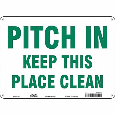 CONDOR 468X10 Safety Sign 10 in x 14 in Polyethylene