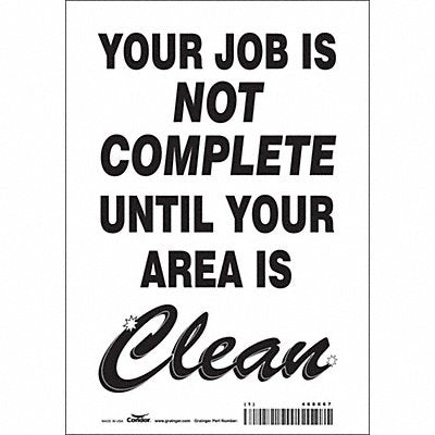 CONDOR 468X67 Safety Sign 10 in x 7 in Vinyl