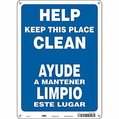 CONDOR 468Y23 Safety Sign 14 in x 10 in Aluminum