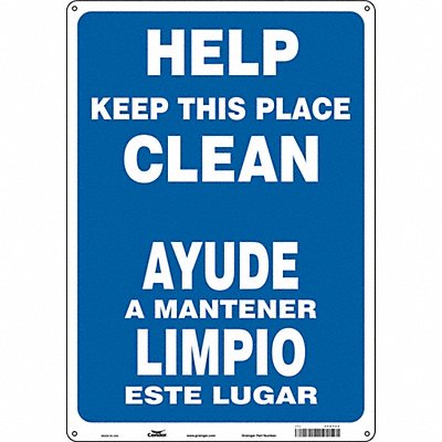 CONDOR 468Y24 Safety Sign 20 in x 14 in Aluminum