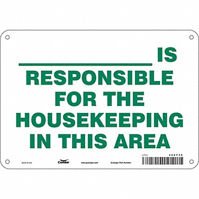 CONDOR 468Y39 Safety Sign 7 in x 10 in Aluminum