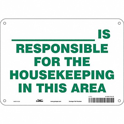 CONDOR 468Y42 Safety Sign 7 in x 10 in Polyethylene