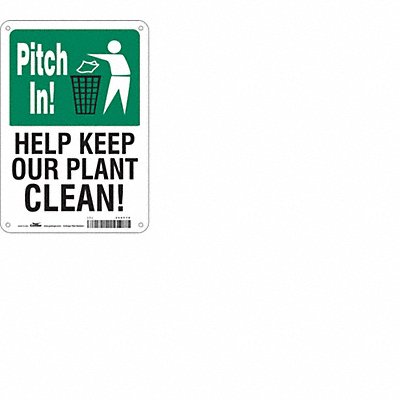 CONDOR 468Y78 Safety Sign 10 in x 7 in Aluminum