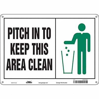 CONDOR 468Y92 Safety Sign 10 in x 14 in Aluminum