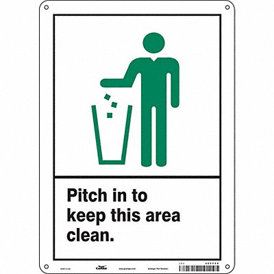 CONDOR 468Y98 Safety Sign 14 in x 10 in Aluminum