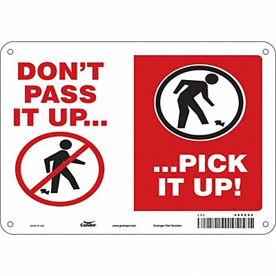 CONDOR 468Z04 Safety Sign 7 in x 10 in Aluminum