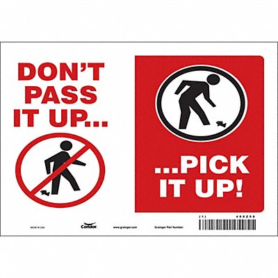CONDOR 468Z08 Safety Sign 7 in x 10 in Vinyl