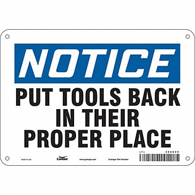 CONDOR 468Z29 Safety Sign 7 in x 10 in Aluminum