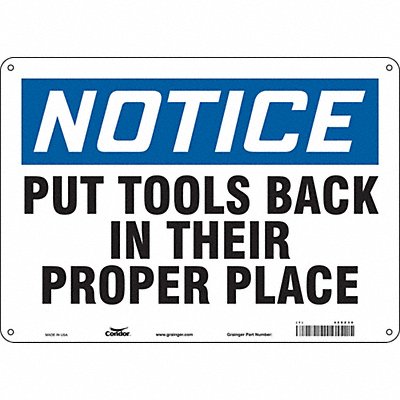CONDOR 468Z30 Safety Sign 10 in x 14 in Aluminum