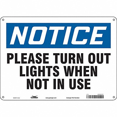 CONDOR 468Z57 J9942 Safety Sign 10 in x 14 in Aluminum