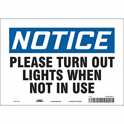 CONDOR 468Z61 J9942 Safety Sign 7 in x 10 in Vinyl