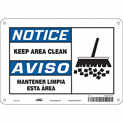 CONDOR 468Z76 Safety Sign 7 in x 10 in Aluminum