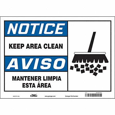 CONDOR 468Z82 Safety Sign 10 in x 14 in Vinyl