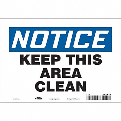 CONDOR 468Z93 Safety Sign 7 in x 10 in Vinyl
