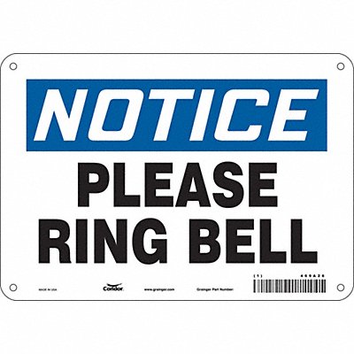 CONDOR 469A26 Safety Sign 7 in x 10 in Aluminum