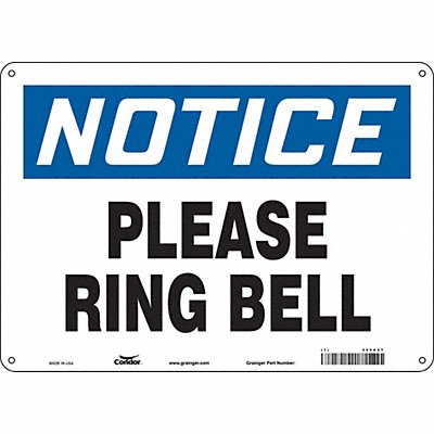 CONDOR 469A27 Safety Sign 10 in x 14 in Aluminum