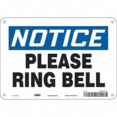 CONDOR 469A28 Safety Sign 7 in x 10 in Polyethylene