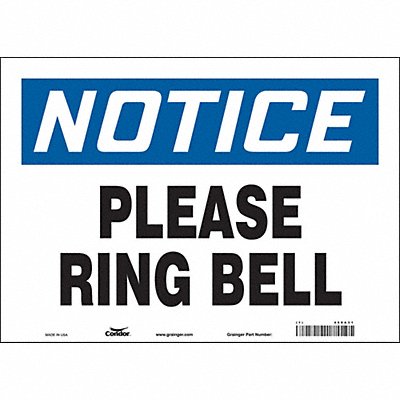 CONDOR 469A31 Safety Sign 10 in x 14 in Vinyl