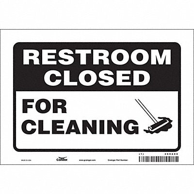 CONDOR 469A88 Safety Sign 7 in x 10 in Vinyl