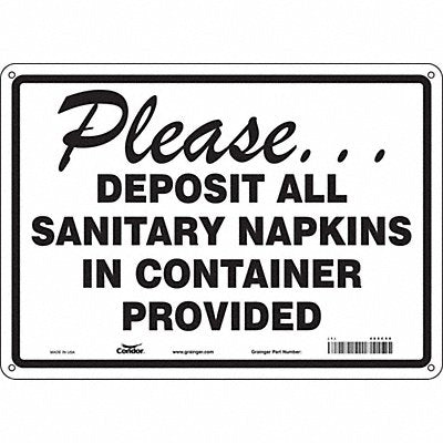 CONDOR 469C06 Safety Sign 10 in x 14 in Aluminum