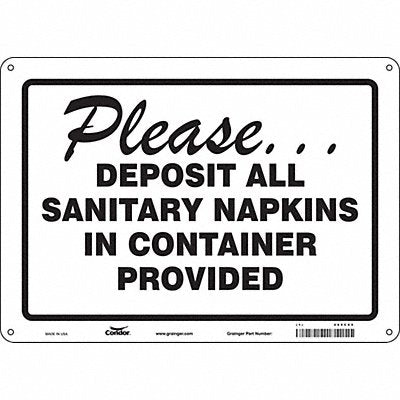 CONDOR 469C09 Safety Sign 10 in x 14 in Polyethylene