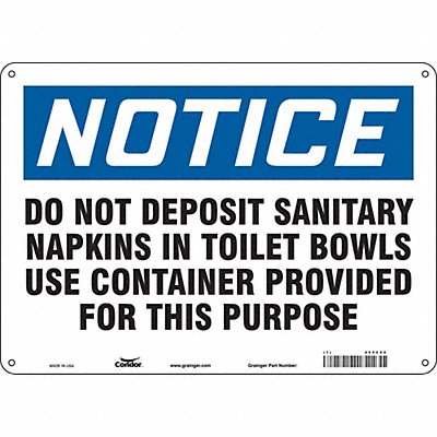 CONDOR 469C22 Safety Sign 10 in x 14 in Polyethylene