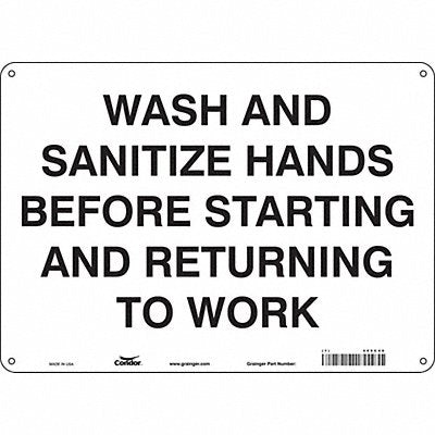 CONDOR 469C40 Safety Sign 10 in x 14 in Aluminum