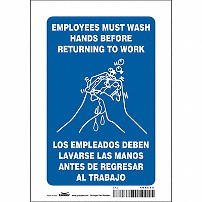 CONDOR 469C55 Safety Sign 10 in x 7 in Vinyl