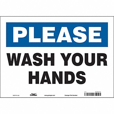 CONDOR 469C74 Safety Sign 10 in x 14 in Vinyl
