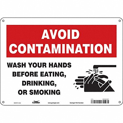 CONDOR 469C97 Safety Sign 10 in x 14 in Polyethylene