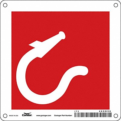 CONDOR 469D56 Safety Sign 6 in x 6 in Aluminum