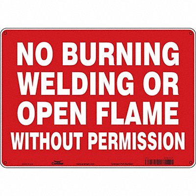 CONDOR 469F37 Safety Sign 10 inx14 in Aluminum