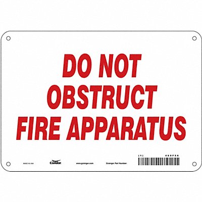 CONDOR 469F56 Safety Sign 7 in x 10 in Aluminum