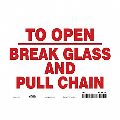 CONDOR 469G11 Safety Sign 7 in x 10 in Vinyl