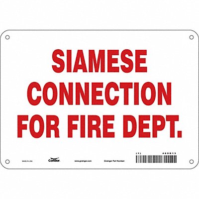 CONDOR 469G13 Safety Sign 7 in x 10 in Aluminum