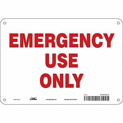 CONDOR 469G25 Safety Sign 7 in x 10 in Aluminum