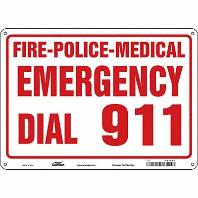 CONDOR 469G67 J9329 Safety Sign 10 in x 14 in Aluminum
