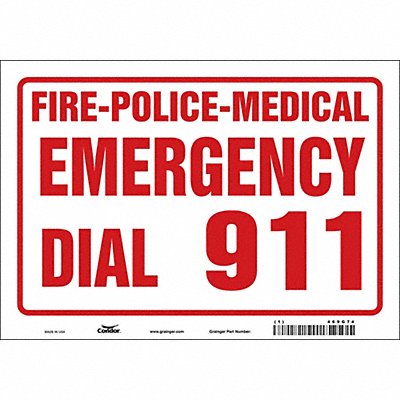 CONDOR 469G74 J9329 Safety Sign 7 in x 10 in Vinyl