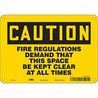 CONDOR 469G76 Safety Sign 7 in x 10 in Aluminum