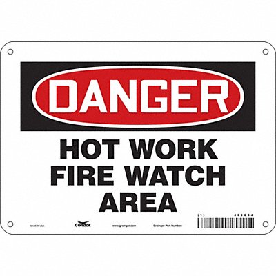 CONDOR 469G84 Safety Sign 7 in x 10 in Polyethylene