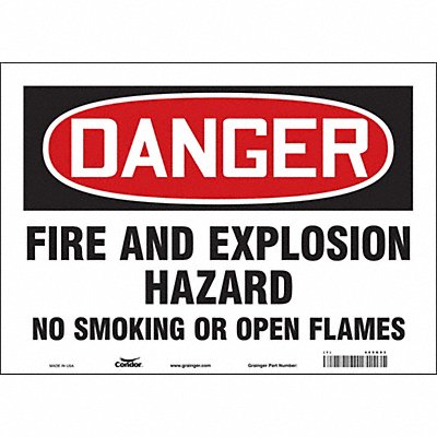 CONDOR 469G93 Safety Sign 10 inx14 in Vinyl