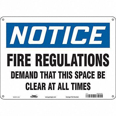 CONDOR 469H05 Safety Sign 10 in x 14 in Polyethylene