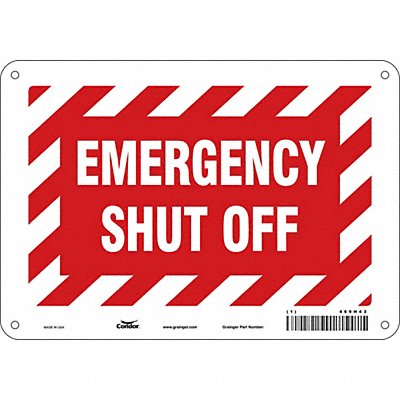 CONDOR 469H43 Safety Sign 7 in x 10 in Aluminum