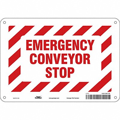 CONDOR 469H55 Safety Sign 7 in x 10 in Aluminum