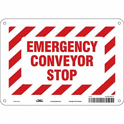 CONDOR 469H57 Safety Sign 7 in x 10 in Polyethylene