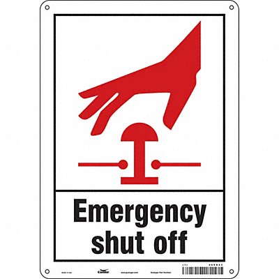 CONDOR 469H93 Safety Sign 14 in x 10 in Aluminum