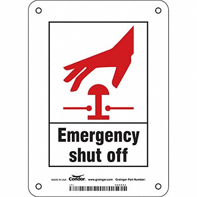 CONDOR 469H94 Safety Sign 7 in x 5 in Polyethylene