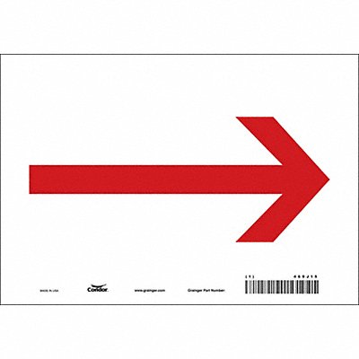 CONDOR 469J15 Safety Sign 7 in x 10 in Vinyl